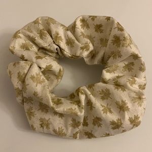 $4 Add-On New Hair Scrunchie Ponytail Elastic Accessory Gold Maple Leaf Canada
